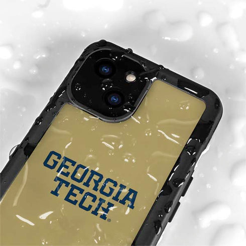 Georgia Institute of Technology LogoType Gold iPhone 15 Plus Waterproof Case